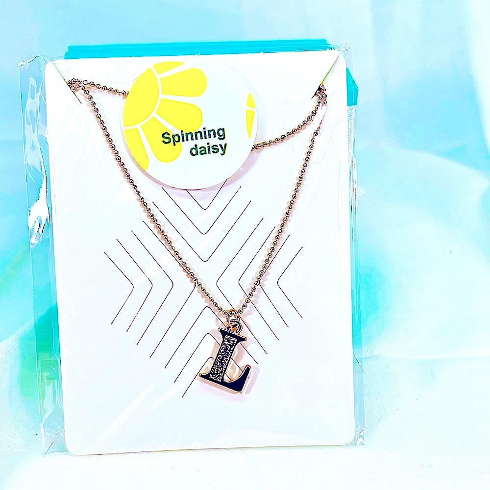 Sparkling Double Line Crystal Initial L Anklet Retro Deadstock Trendy Influencer